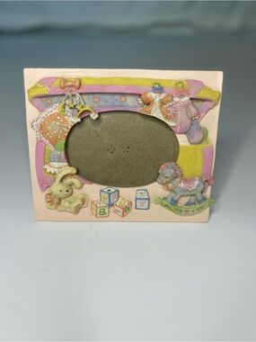 Vintage Pastel 3D Baby Nursery Picture Frame Resin Hand Painted 80s/90s